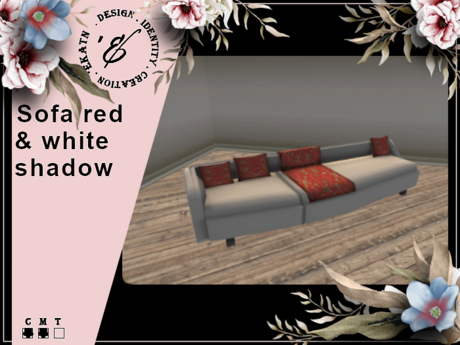 Second Life Marketplace - Sofa white & red shadow